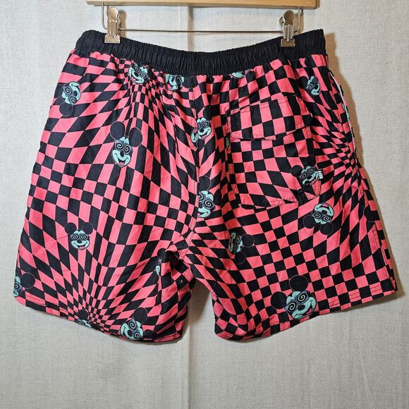 NEFF X DISNEY Mickey Mouse Checkered Drawstring Swim Board Shorts Men Size Large - Picture 4 of 10